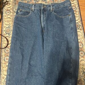 LL Bean Jeans 34 x 32 Plaid Lined